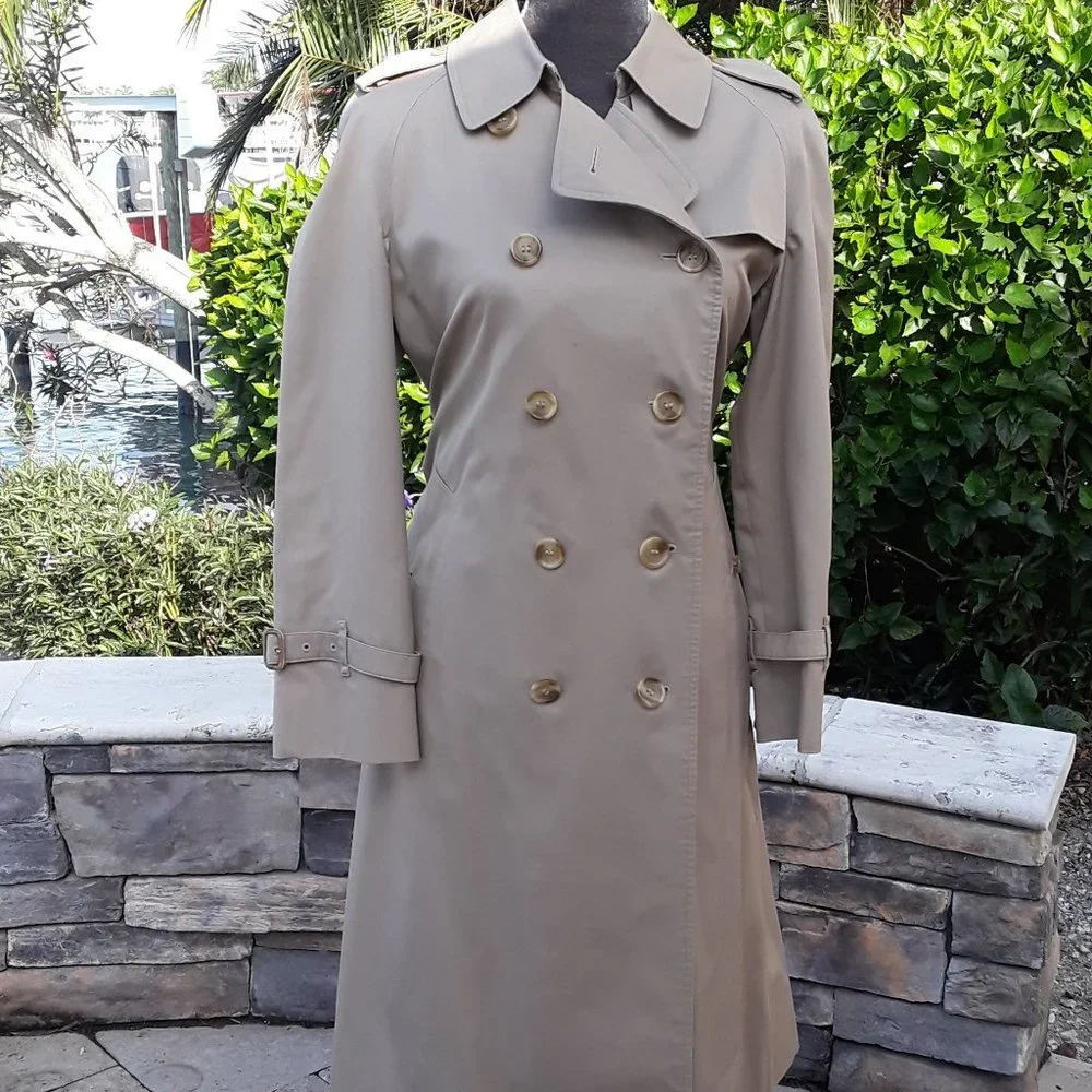 Burberry Check Heritage Trench Coat Honey Beige Size 6 - Picture 4 of 16